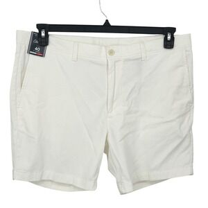 Roundtree & Yorke Mens White Flat Front Shorts Size 40 Stretch Fabric NEW